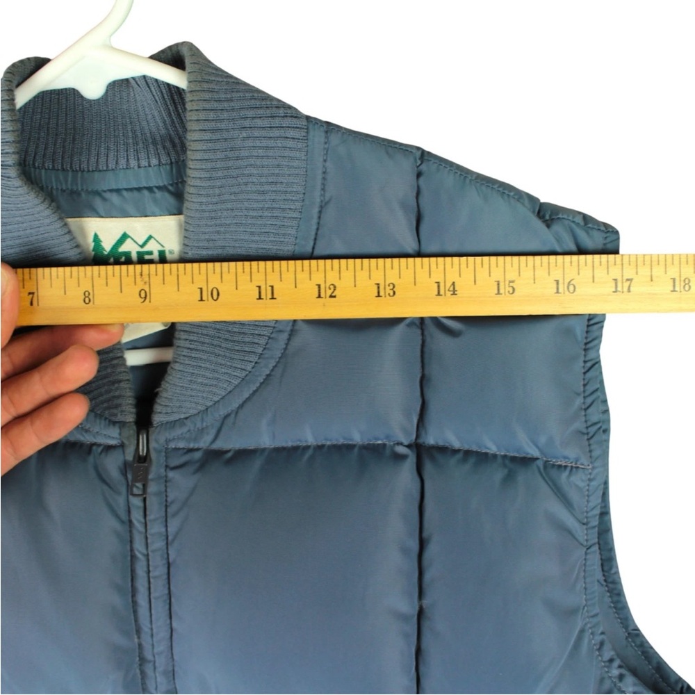 Vintage REI Goose Down Vest Men Size XL Blue Quilted Full Zip Outdoor EUC - Picture 10 of 10